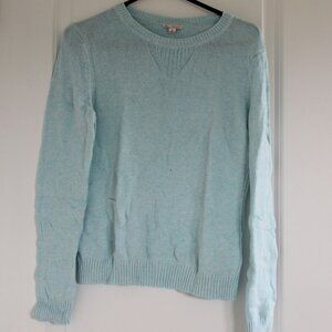 Gap Crew neck Sweater Ribbed Details Long Sleeves Office Cozy Aqua Blue NWOT
